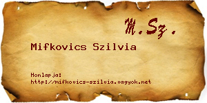 Mifkovics Szilvia névjegykártya